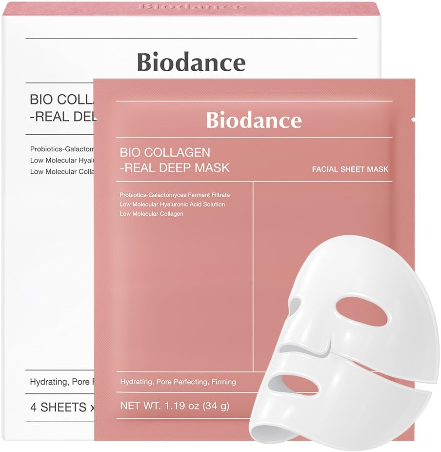 Biodance Masque Bio - Collagène Hydratant - Pack de 4 Masques Visage - Home Chic Choc