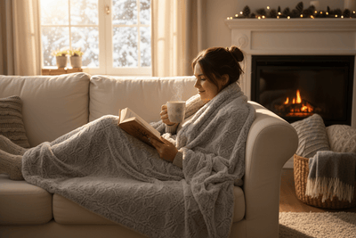 Plaid Cocooning Ultra - Doux 150x200cm - Fausse Fourrure Gris Perle - Home Chic Choc