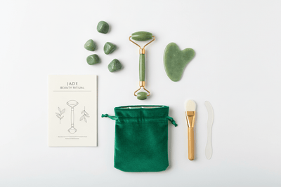 Rouleau de Jade Facial + Gua Sha - Massage Anti - Âge & Drainage Lymphatique - Home Chic Choc